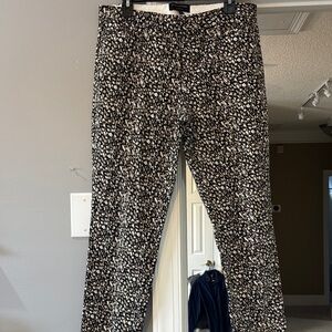 Banana Republic Black and Cream Patterned Pants